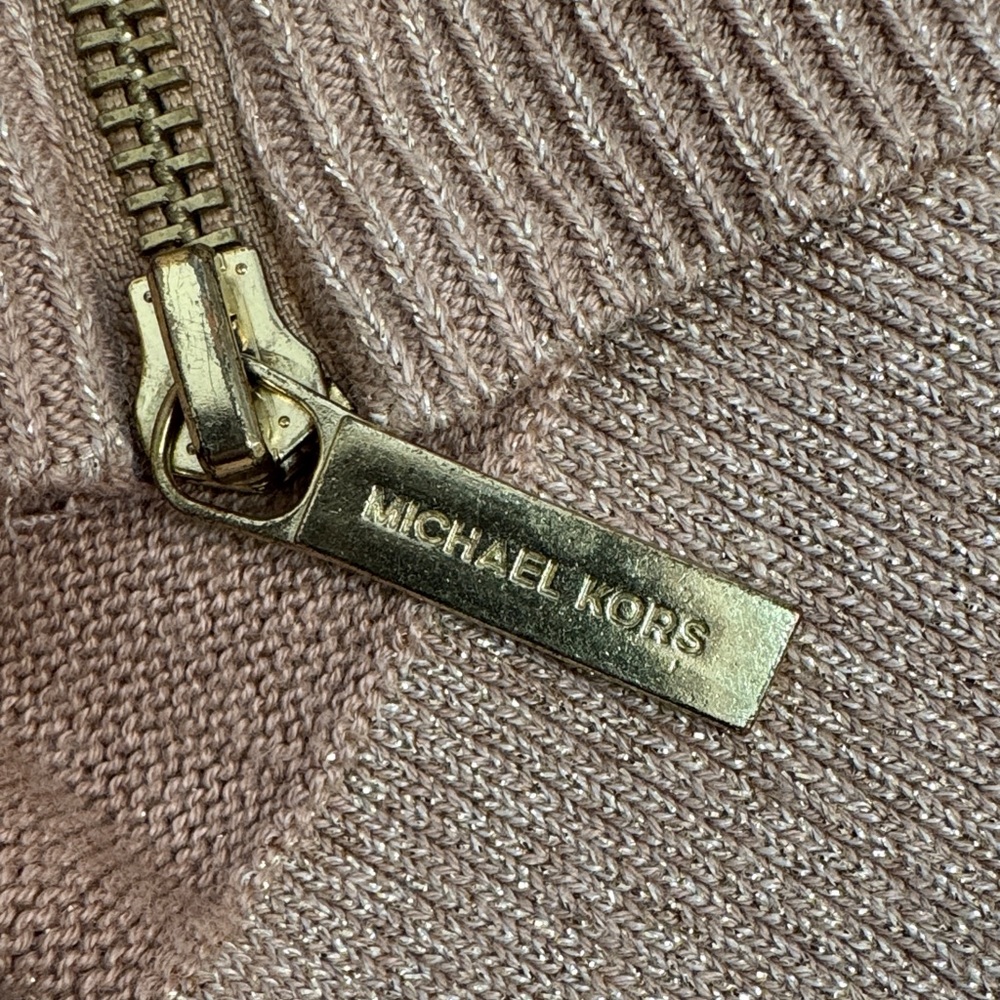 Michael Kors Women's Gold Tan Off-the-Shoulder Sweater - Picture 12 of 13